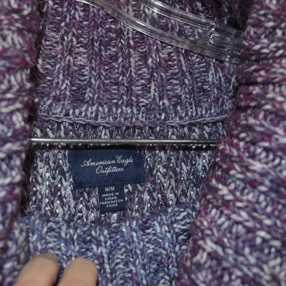 American Eagle Outfitters Knit Sweater Pullover Cowl Neck Purple Hues Women M/M - Picture 2 of 6